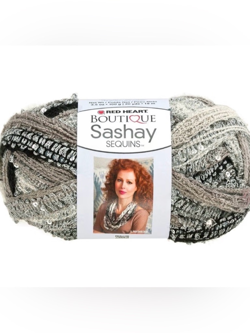 Red Heart Boutique Sashay Sequins Yarn - Panda